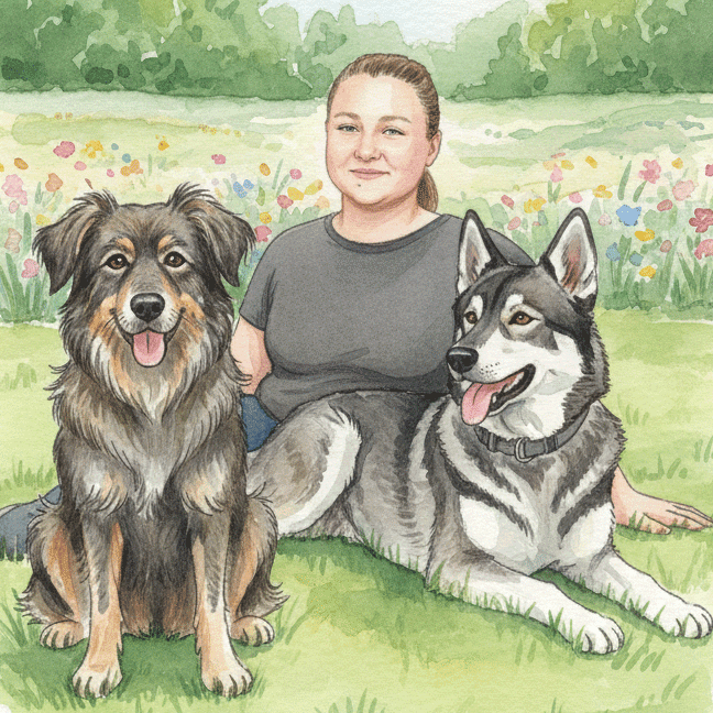KI generiertes Bild von Nina und ihren Hunden